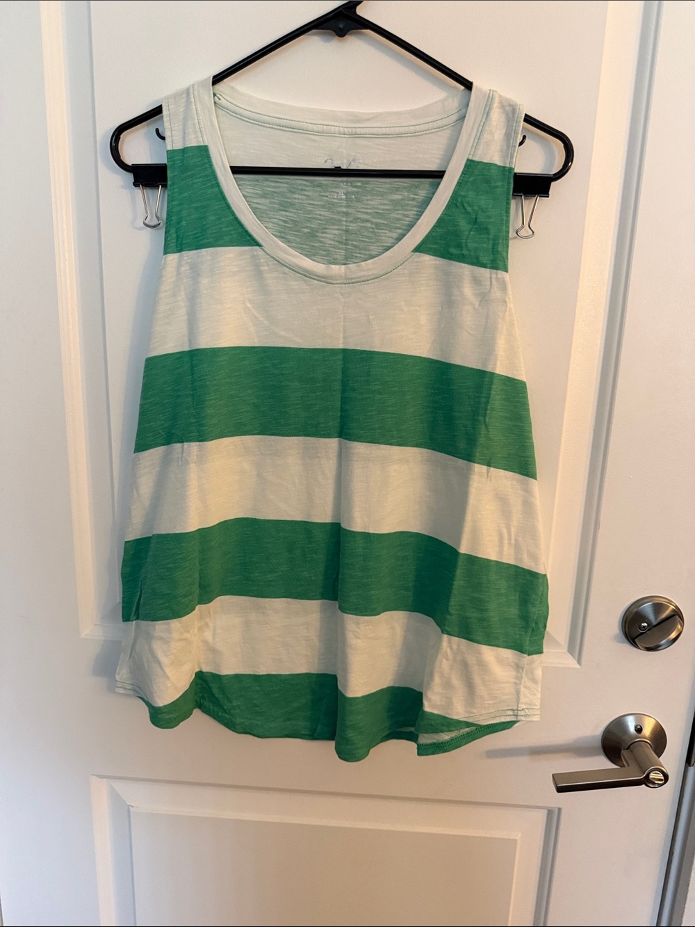 Maurices Striped Green and White Women's Tank Top
